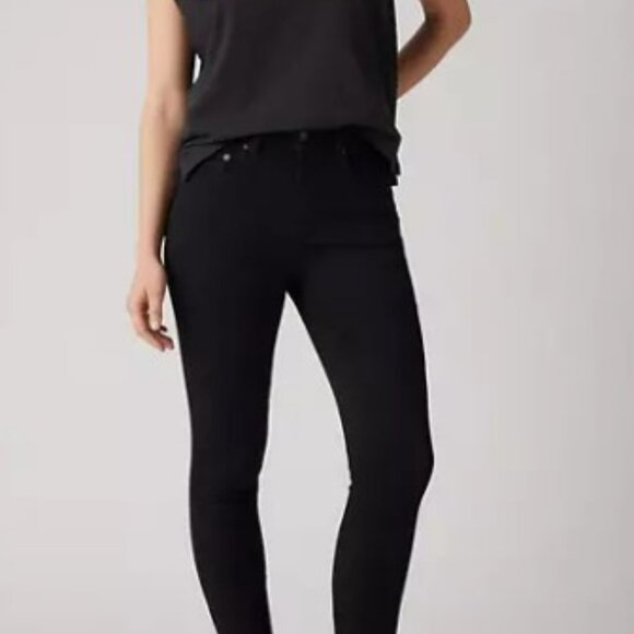 LIKE NEW Black PREMIUM Levis size 25 x 28 skinny hem 5 rise 10 - Picture 3 of 7